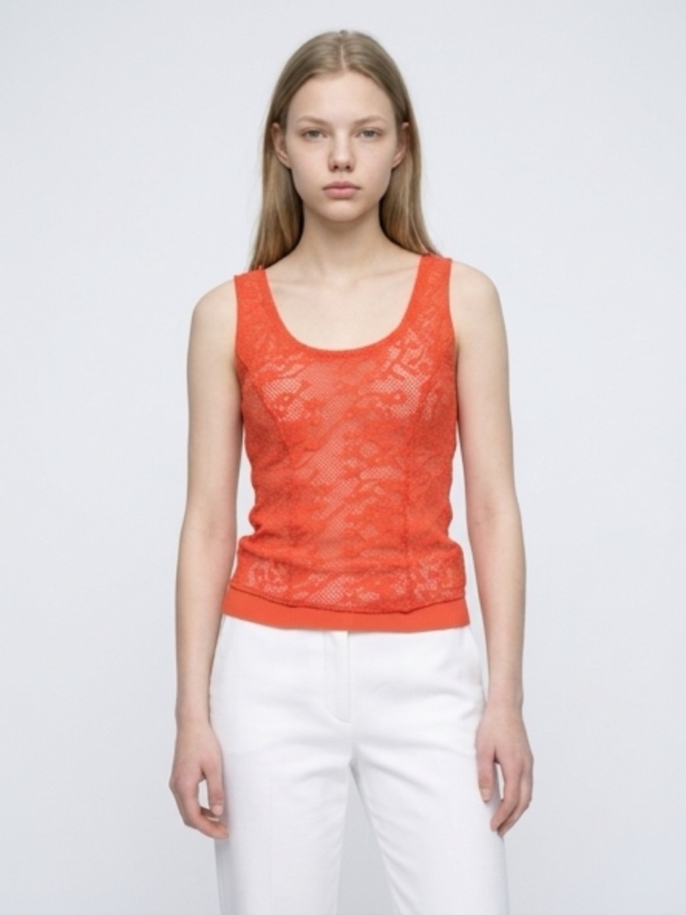 Women’s Lace Tank Top - Orange
